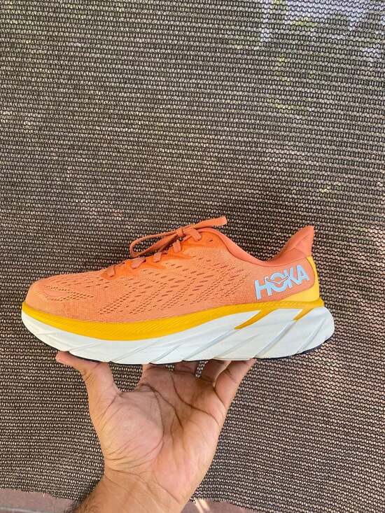 Hoka Shoes - Hoka Women's Clifton 8 Running Shoes Sun Baked Shell Coral Size 8.5